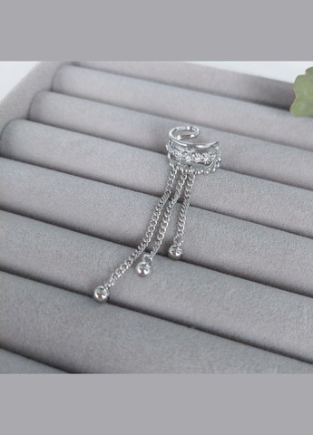 Кафф на ухо с цепочками MK1246 посеребренный DeKolie (317196787)