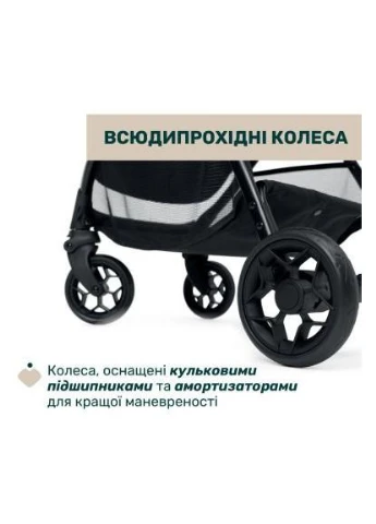 Коляска Glee Stroller черная (8058664173587) (87068.73) Chicco (391609568)