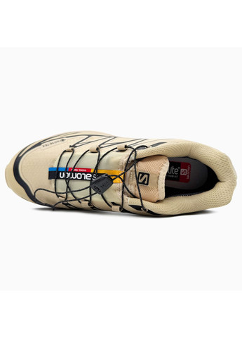Бежевые демисезонные кроссовки мужские salomon xt-6 gore-tex beige black | саломон хт-6 бежевые No Brand