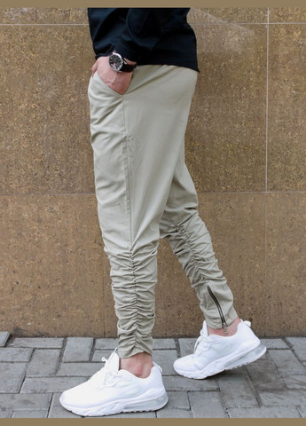 Серые демисезонные брюки No Brand