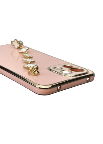 Чехол для телефона Mi 11 Lite женский с ремешком и украшениями и золотой окантовкой на сяоми ми 11 лайт пудровый gs1 Xiaomi (366229510)