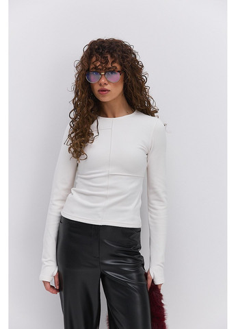 Женский флисовый лонгслив синий со швами наизнанку Arjen (370601737)