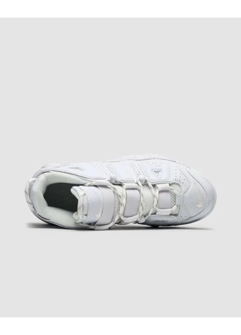 Белые демисезонные кроссовки мужские nike air more uptempo white on white найк аир мор уптемпо белые No Brand