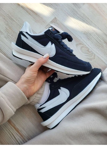 КРОССОВКИ ЖЕНСКИЕ NIKE SACAI DARK BLUE НАЙК No Brand белые демисезоны (369393560)