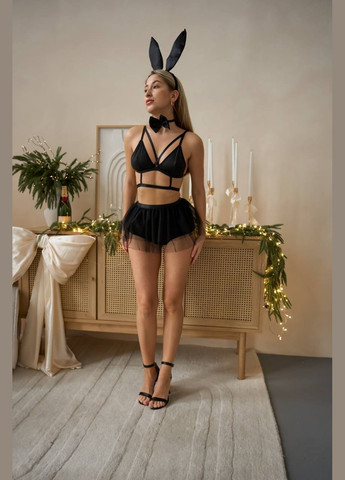 Чорний демісезонний грайливий комплектик playboy Vakko