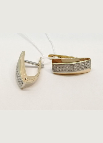 Золоті сережки з фіанітами. 60152 Харківська ювелірна фабрика (291018472)