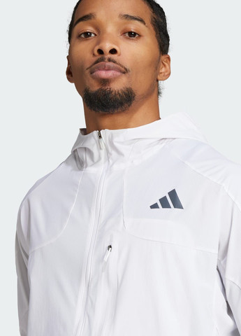 Біла демісезонна куртка для бігу adizero adidas
