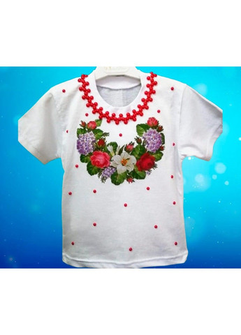 Белый футболка с принтом для девочки юбочный No Brand