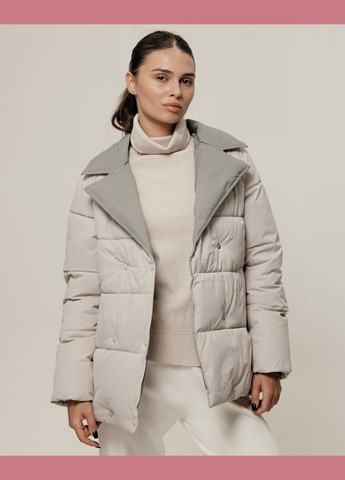 Светло-бежевая куртка с поясом бежево-молочная HAIZIYUAN