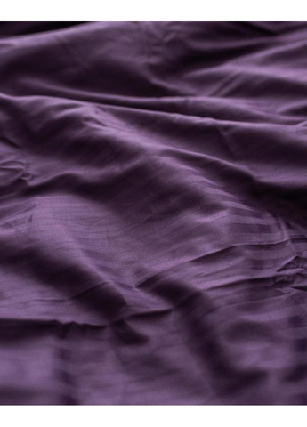 Постельное белье с резинкой Сливовая страйп сатин PREMIUM Двуспальный размер, наволочки 70/70 No Brand (363191506)