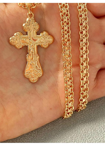 Позолоченная Цепочка 55см, 60см + Крестик. Позолота No Brand (361222508)