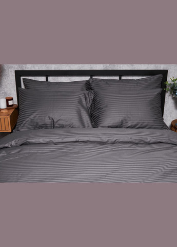 Комплект постельного белья Satin Stripe King Size 220x240 наволочки 2х70х70 (MS-820003677) Moon&Star stripe black (288043657)