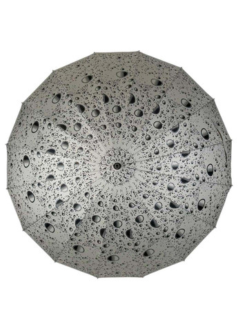 Серый женский зонт-трость на 16 спиц с абстрактным принтом Toprain (289977438)