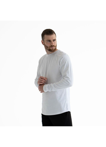 Белая мужская футболка с длинными рукавами long slive белая Teamv