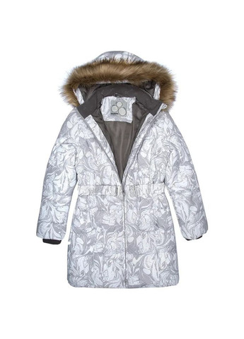 Світло-сіра пальто зимове yacaranda, р.110, білий з принтом () Huppa 12030030-11320-110