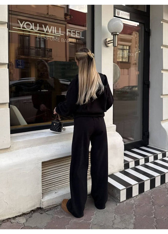 Теплий спортивний костюм жіночий флісовий палаццо+кофта з капюшоном No Brand (366222250)