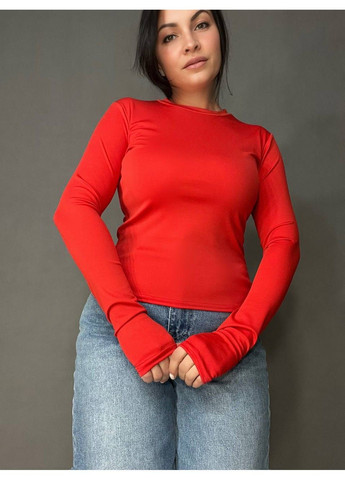 Лонгслів жіночий 5134 лонгслів рукав на палець кругле горло мікродайвінг one size Ariadna (317626500)