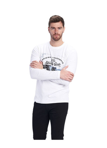 Белый лонгслив TIMEOUT