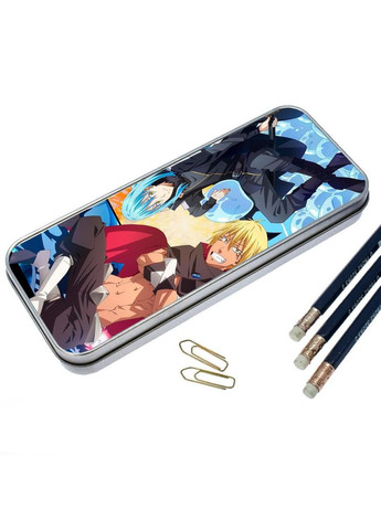 Пенал шкільний для хлопчика та дівчинки металевий Про моє переродження в слиз #009 7*18 см Silver No Brand (309153489)