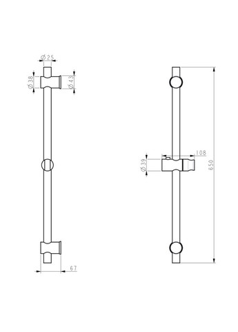 Штанга для душу STK-01, нержавіюча сталь Wezer (316095315)