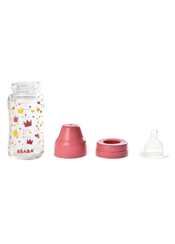 Бутылочка стеклянная с широким горлышком 240 мл - розовый, арт. 911654 Beaba (369489929)