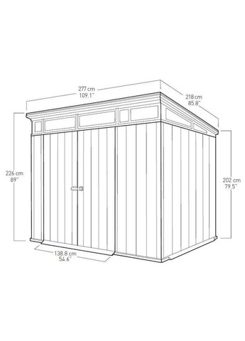 Садовый домик Artisan 9x7 277х218 см серый 236877 Keter (318426660)