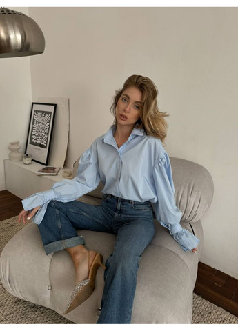 Жіноча oversize сорочка з об’ємними рукавами Україна (349821608)