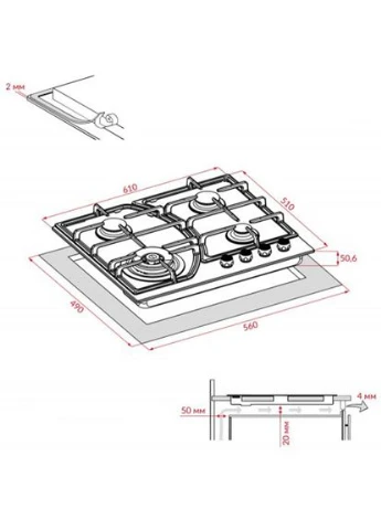 Варочная поверхность газовая GG W 644 BL WEILOR (339086870)