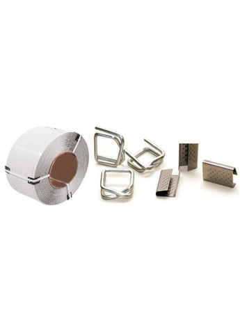 Стрічка для фіксації вантажів на палетах 16 мм х 1 мм х 1300 м, сіра, поліпропіленова No Brand (316092004)