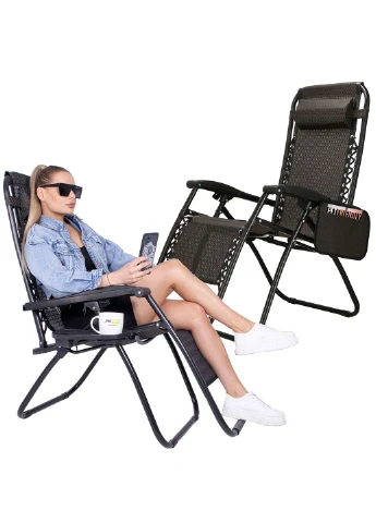 Шезлонг (креслолежак) для пляжа, террасы и сада Zero Gravity Springos GC0001 (275095336)