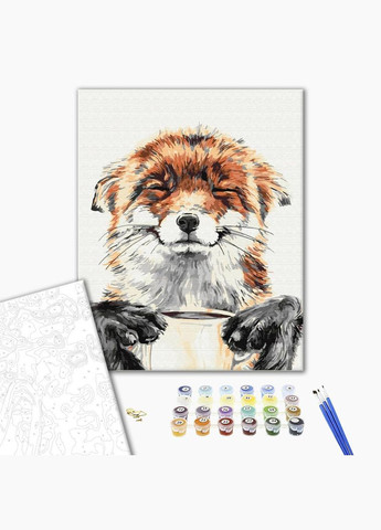 Картина по номерам Довольная лисичка Картины в цифрах Дикие животные Раскраска 40х50 см BS32220 Brushme (323167153)