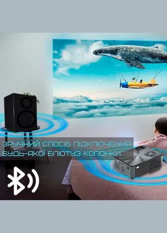 Домашний Проектор Мини WIFI 3200 Lumen с динамиком + Bluetooth 5.0 C9 Pro 1920*1080 P Full HD Cheerlux (307173188)