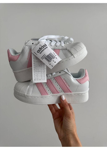 КРОССОВКИ ЖЕНСКИЕ ADIDAS SUPERSTAR PLATFORM WHITE PINK АДИДАС СУПЕРСТАР No Brand розовые демисезоны (367177127)