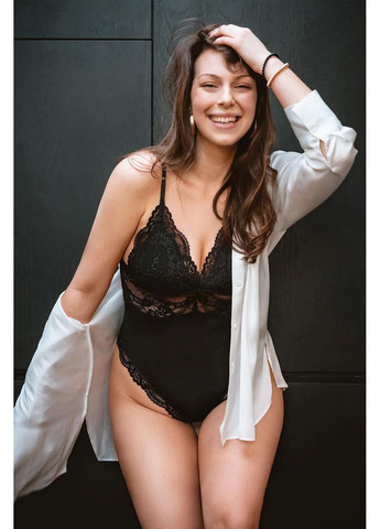 Черный демисезонный боди с кружевом 810-ted-1 Obsessive