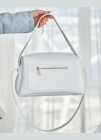 Жіноча сумка з плечовим ременем біла з одним відділенням на блискавці «Фрея» WeLassie (298569963)