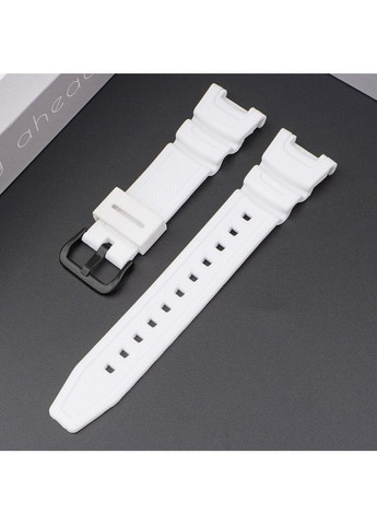 Ремешок для Casio SGW-100 Белый Полимерный для женщин и мужчин универсальный ремень для часов ProDobro (367265687)