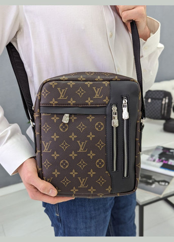 Чоловіча сумка месенджер через плече коричневий класичний No Brand (322464234)