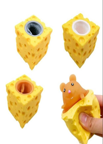 Игрушка-антистресс сжималка Мышка в сыре Серая VTech (314694011)