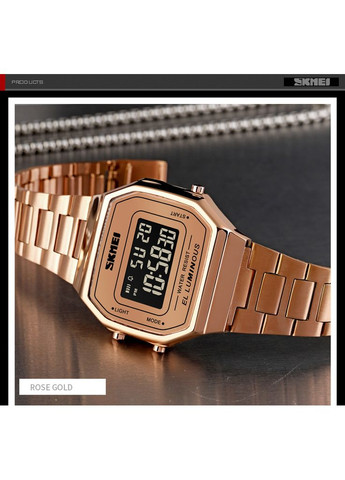 Годинники Rose Gold електронні для жінок з будильником та календарем водонепроникні 50м ProDobro (367267176)
