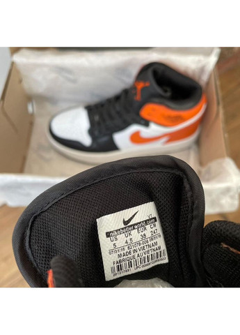 КРОССОВКИ ЖЕНСКИЕ NIKE AIR JORDAN RETRO1 BLACK ORANGE НАЙК АИР ДЖОРДАН No Brand чёрные демисезоны (368888120)