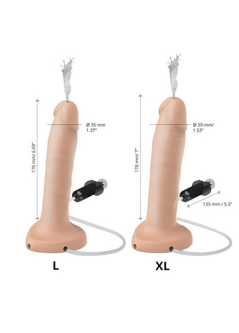 Фалоімітатор з ефектом сім'явипорскування, реалістичний, тілесний, XL Strap-On-Me (306441870)