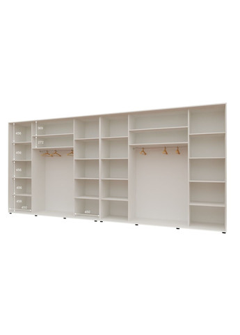 Шкаф-купе шестидверный Комфорт Мебель 480*60*240 см Белый 6 дверей ДСП Макси Комфорт Меблі (360471472)