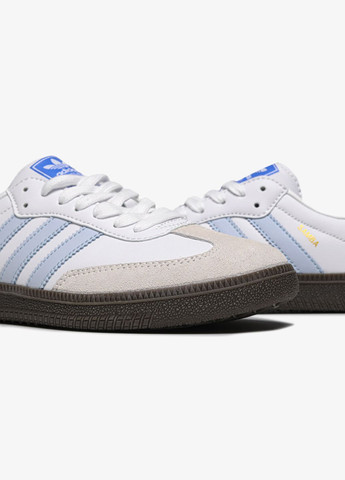 Кроссовки Adidas White Blue No Brand Samba белые демисезоны (325727736)