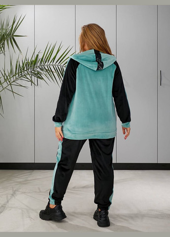 Женский пргулочный костюм двойка цвет мята-черный New Trend (305206388)