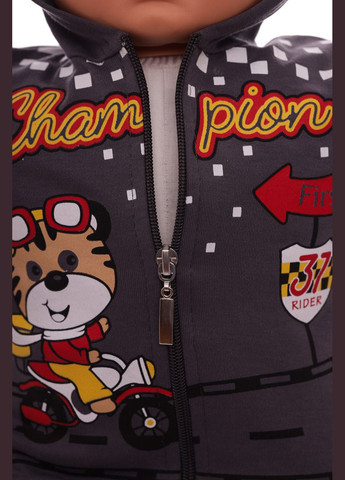 Серый демисезонный костюм с длинным рукавом для мальчика трикотажный champion темно серый 86 см (39453) BABYKROHA