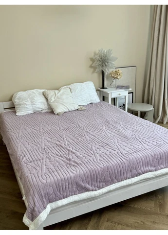 Плед на еко-овчині 21531 200х230 см ліловий Dushka Home (380561900)