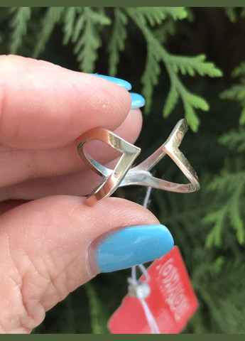 Серебряное кольцо с золотом 0452.10 размер No Brand (316398099)