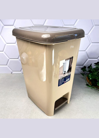 Відро для сміття з педаллю 10 л Капучино Слім 01041-20 Dunya (324445575)