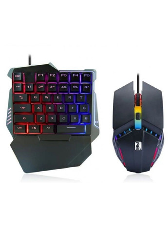 Игровой комплект клавиатура и мышь G506 под одну руку с RGB подсветкой 2в1 VTech (323644397)