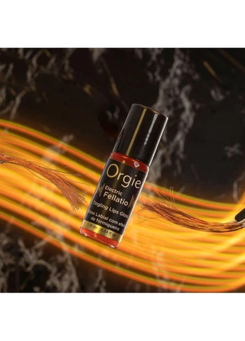 Блеск для губ с эффектом вибрации Electric Fellatio Lips Gloss, 10 мл, вкус фруктового ассорти Orgie (325478632)